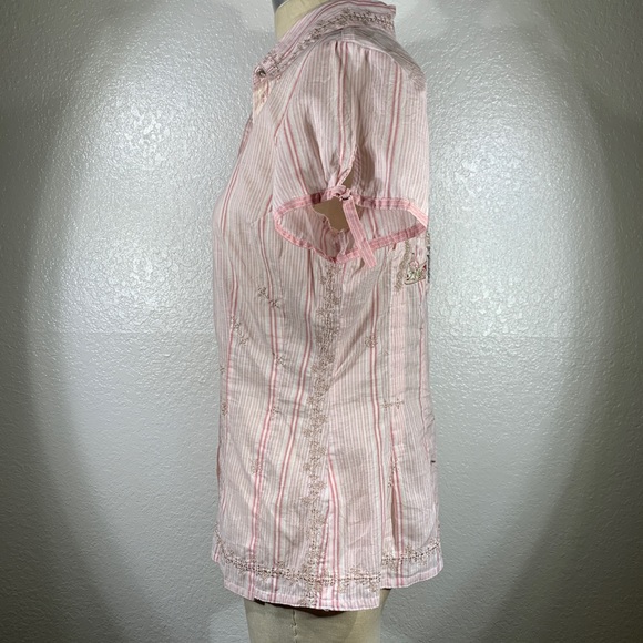 Johnny Was 210 Skull/Wings Stripe top Sz M NWT - Picture 3 of 8